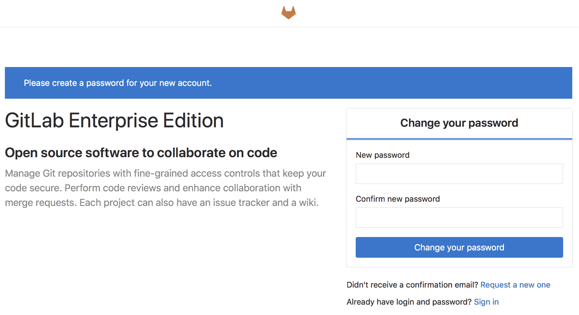GitLab first sign in