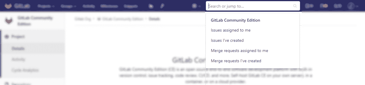 search per project - shortcut