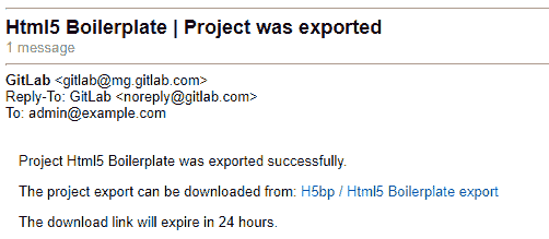 Email download link