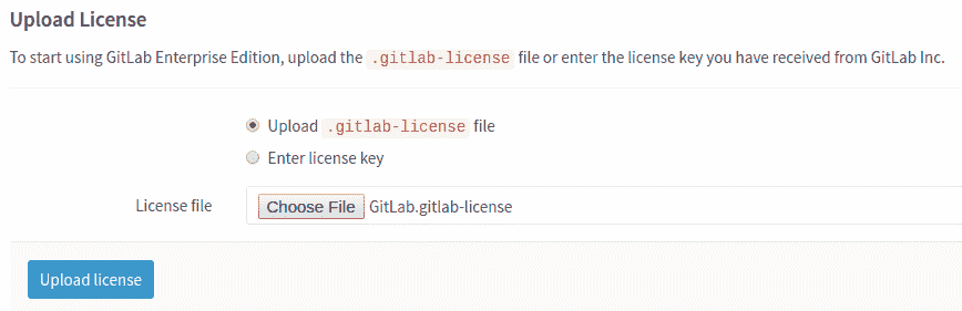 Upload license