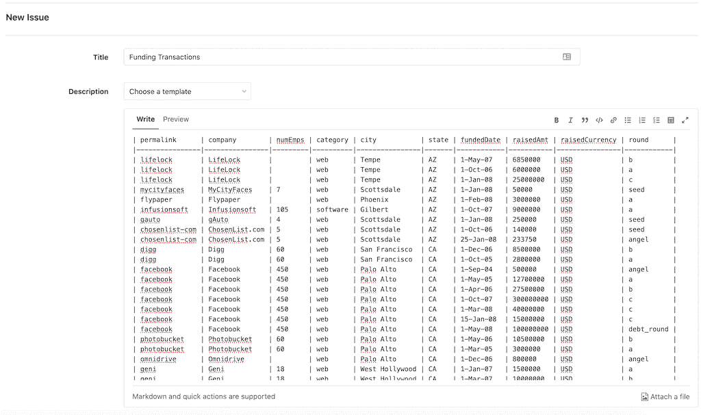 Paste to Markdown table