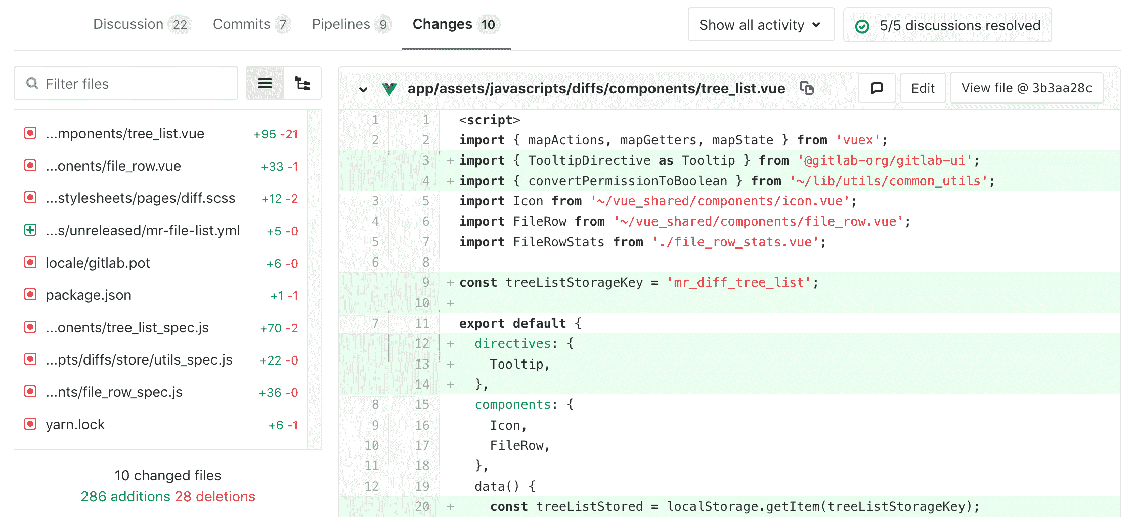 Merge request diff file navigation
