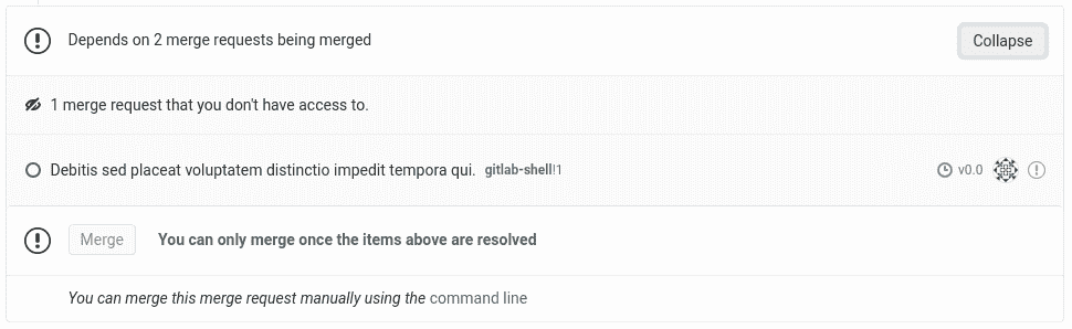 Dependencies in merge request widget