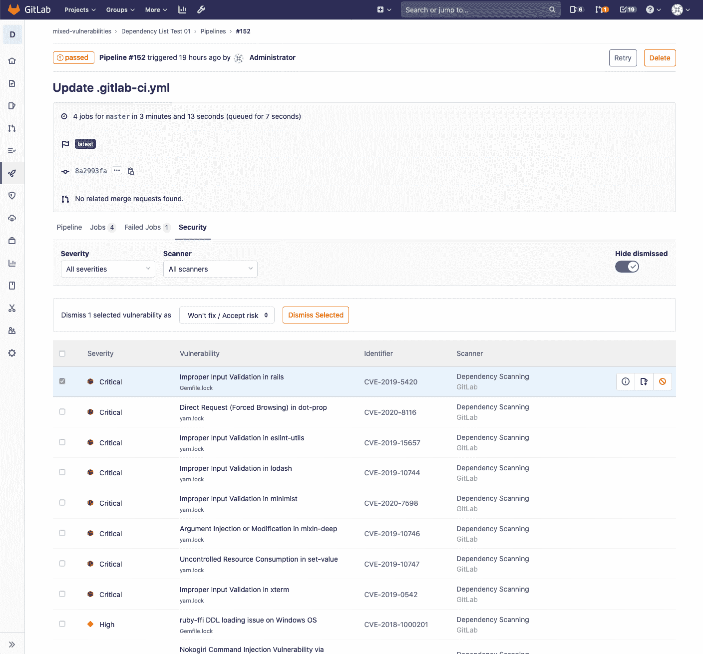 Pipeline Security Dashboard